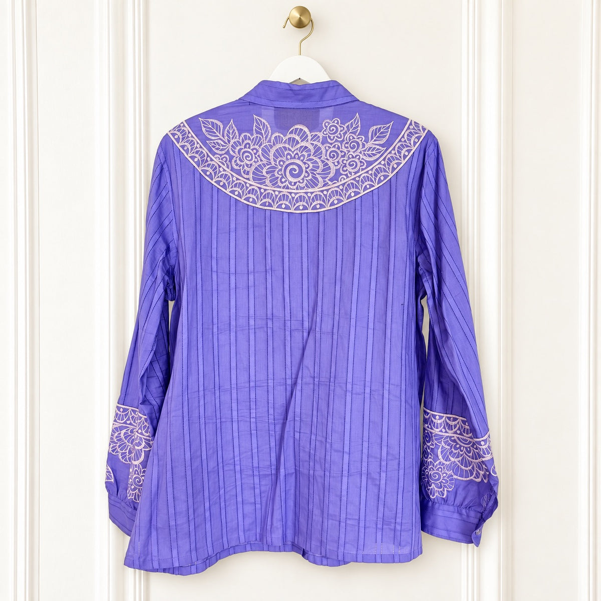 Bob Mackie Vintage 100% Cotton Purple Button Up