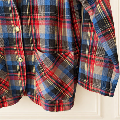 Vintage Hang Ten Plaid Cotton Chore Jacket | Made in USA | Size Large