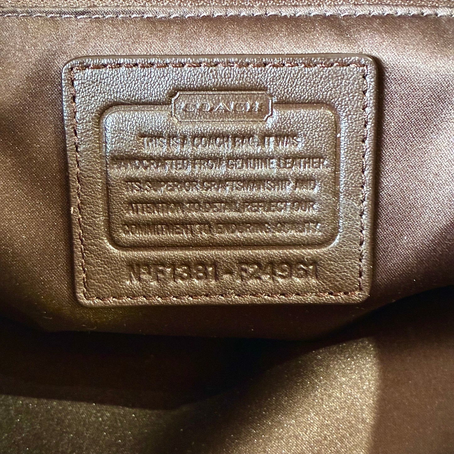 2013 COACH Campbell Leather Belle Carryall in Mahogany Style Number F24961