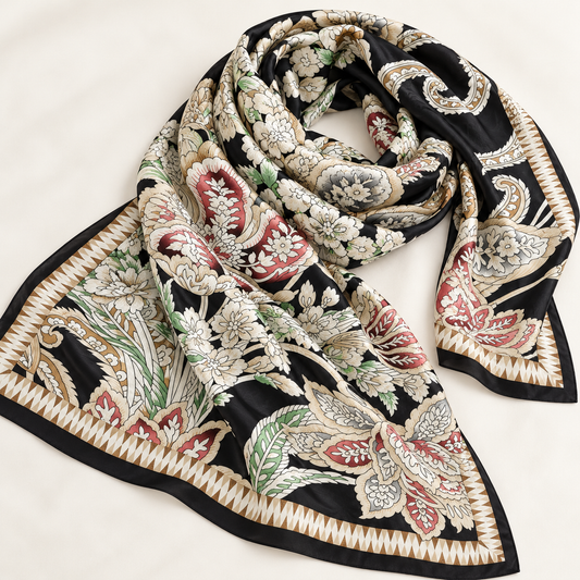 Oversized Floral Paisley Silk Wrap
