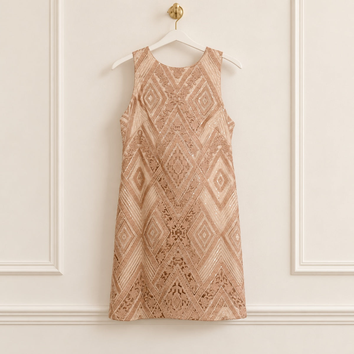 Vince Camuto Sequin + Embroidered Mauve Dress