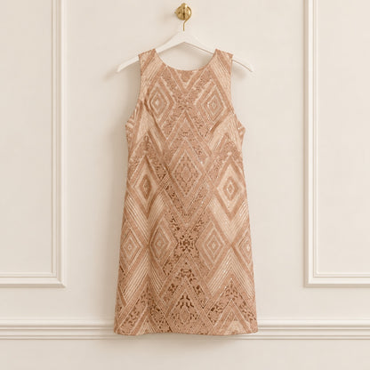Vince Camuto Sequin + Embroidered Mauve Dress
