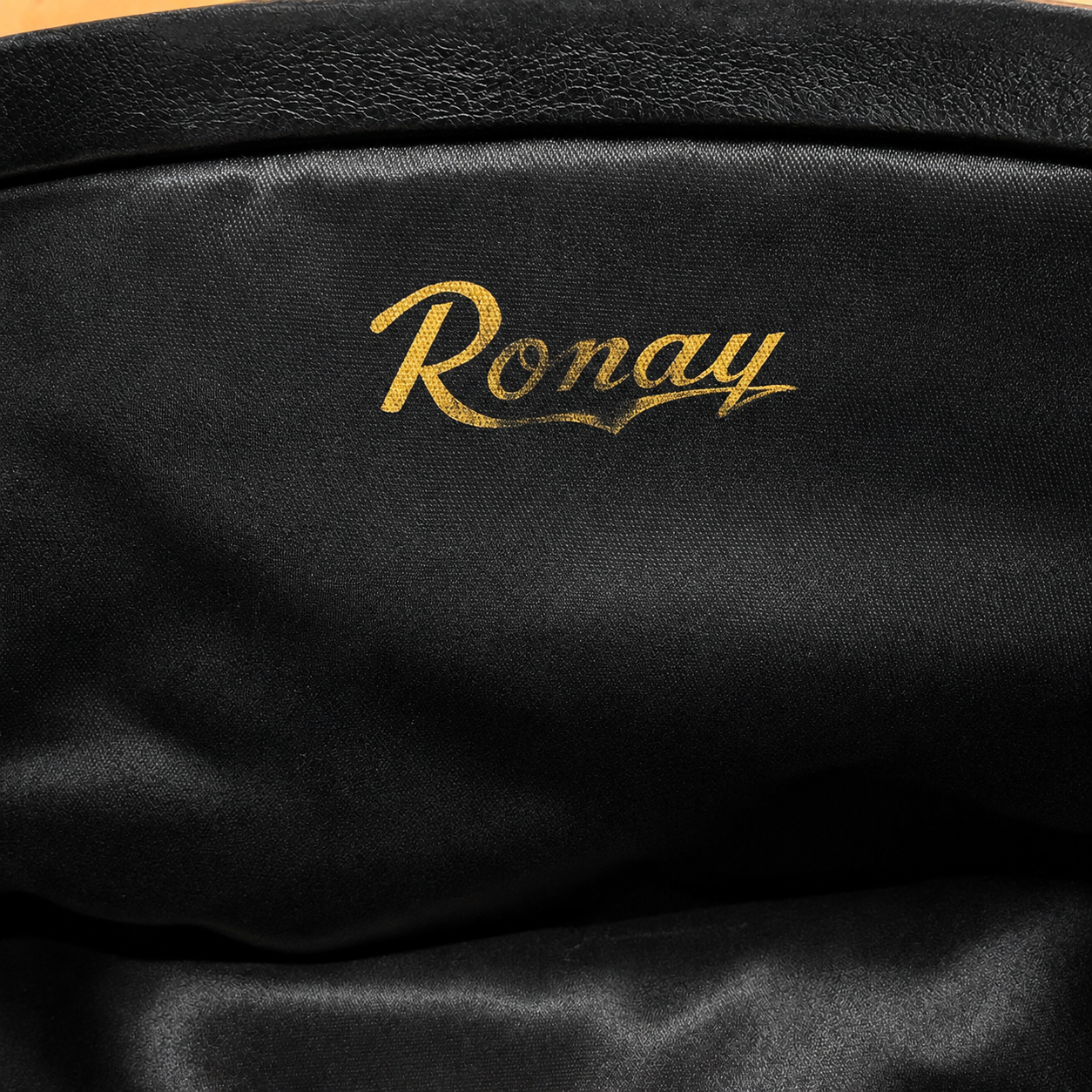 Ronay Vintage Black Leather Kisslock Clutch