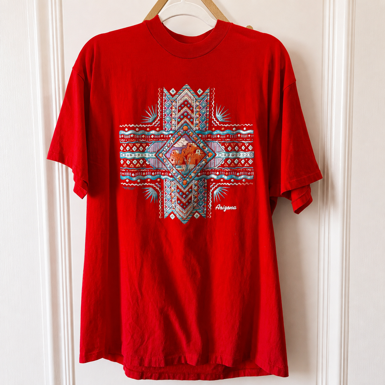 Vintage Arizona Southwestern Graphic T-Shirt Red XL