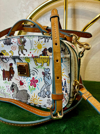 Disney Dooney Bourke Dogs Sketch Ambler Crossbody Purse Disney Parks Rare
