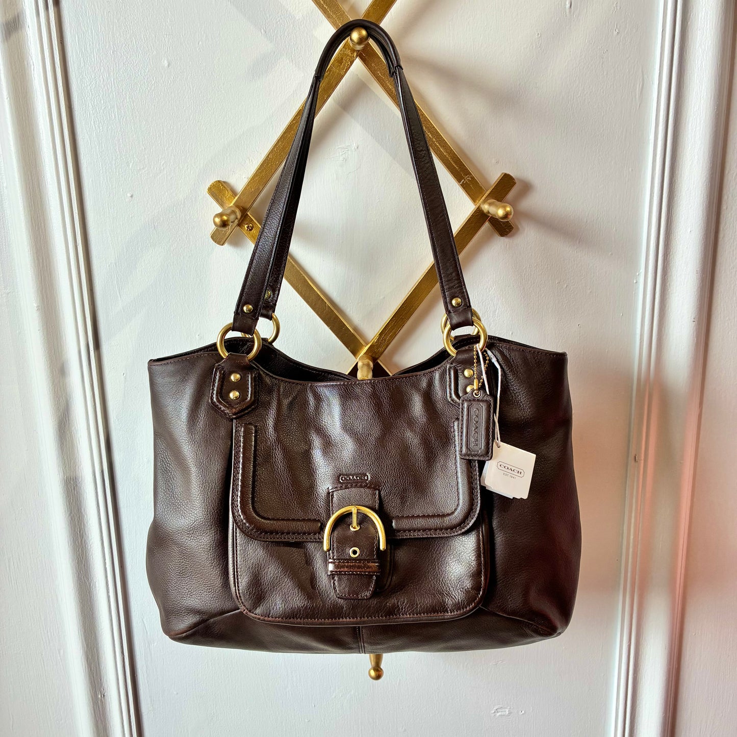 2013 COACH Campbell Leather Belle Carryall in Mahogany Style Number F24961