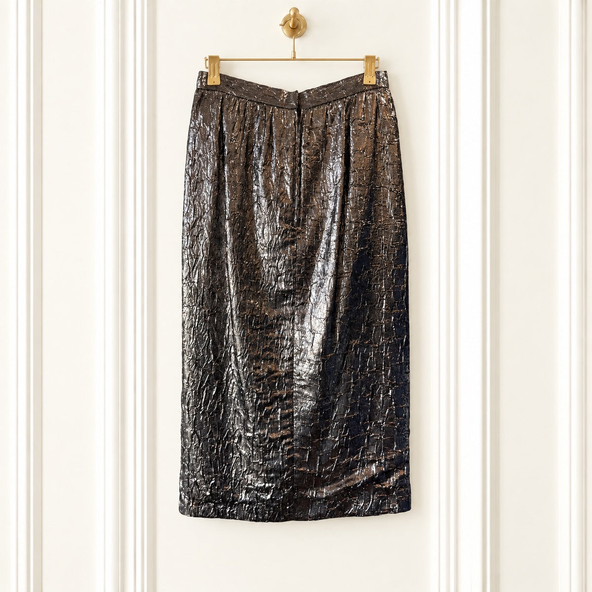 Vintage Lillie Rubin Metallic Silver Bronze Blazer & Draped Skirt Set