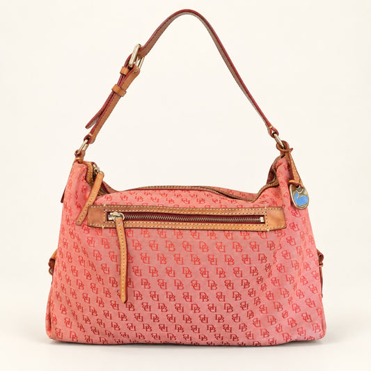 Dooney & Bourke Red Monogram East-West Slouch Shoulder Bag ✨ Y2K Vintage Serial #K8669082