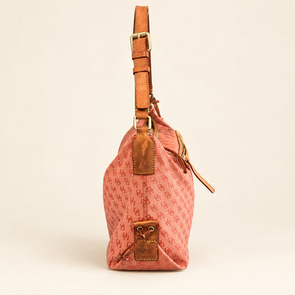 Dooney & Bourke Red Monogram East-West Slouch Shoulder Bag ✨ Y2K Vintage Serial #K8669082