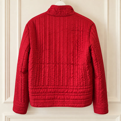 Spiegel Red Quilted Collared Jacket - Medium