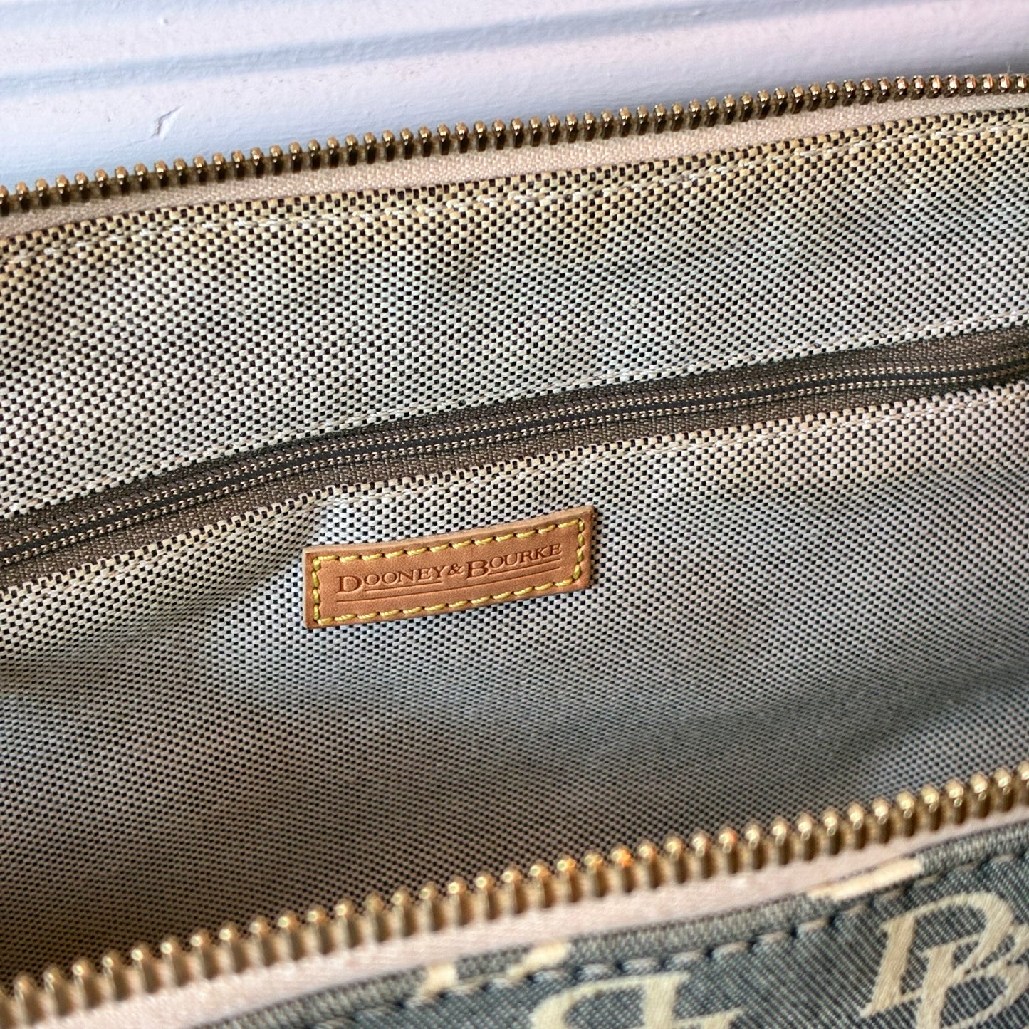 Vintage Y2K Dooney & Bourke Signature Small Domed Pocket Satchel with Vachetta Leather Trim