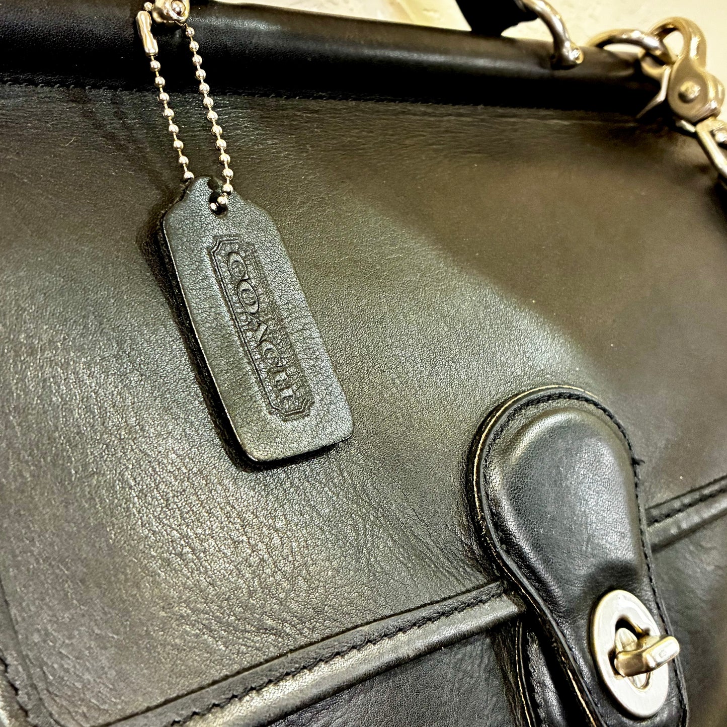 Vintage Coach Willis 1998 Style 9927 Black Leather Crossbody Satchel | USA Made Nickel Hardware