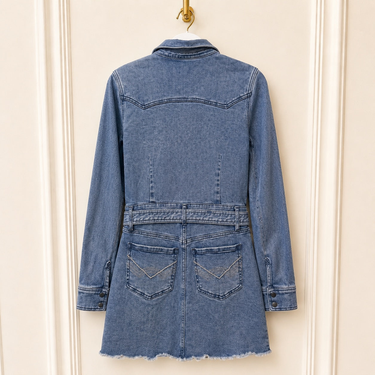 Idyllwind by Miranda Lambert Denim Western Shirt Dress | Belted Raw Hem