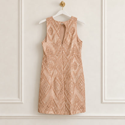 Vince Camuto Sequin + Embroidered Mauve Dress