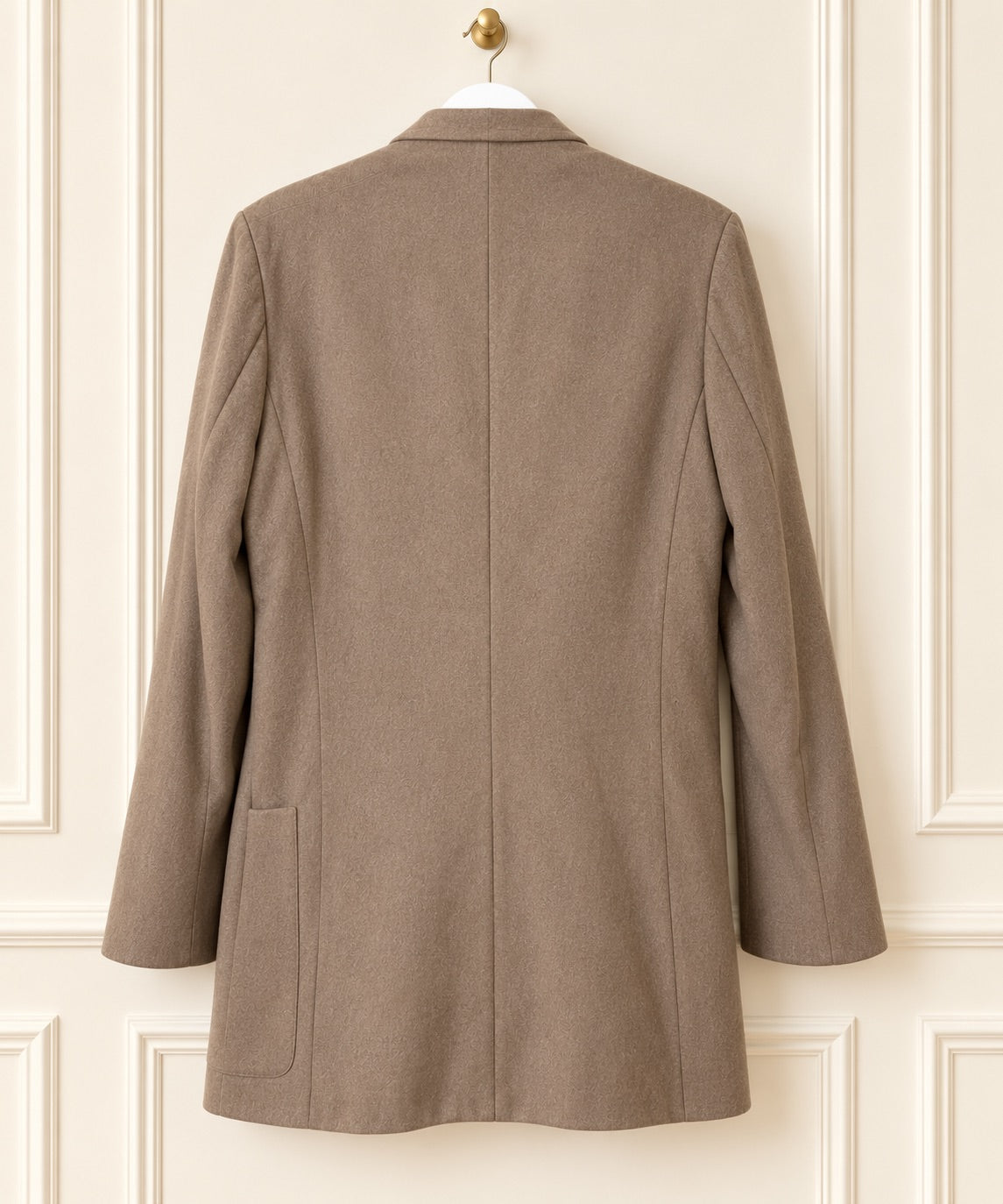 Linda Allard for Ellen Tracy Taupe Wool-Blend Crest Blazer | Size 6
