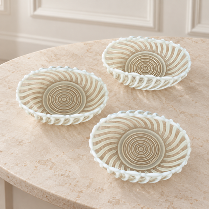 White Swirl Bowls - Set of Three
