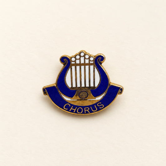 Blue & White Chorus Lyre Lapel Pin