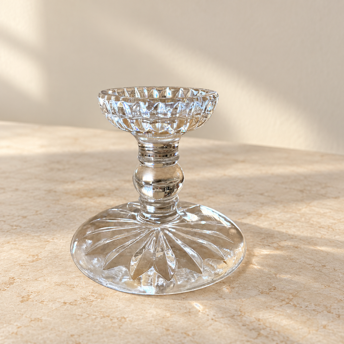 Fluted Glass Hurricane Candle Holders – Set of 2