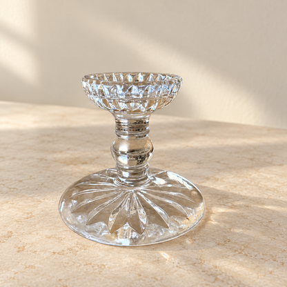 Fluted Glass Hurricane Candle Holders – Set of 2