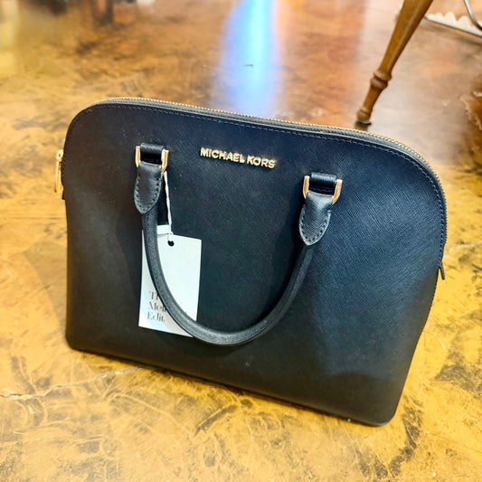 Michael Kors  Cindy Dome Satchel Black Leather