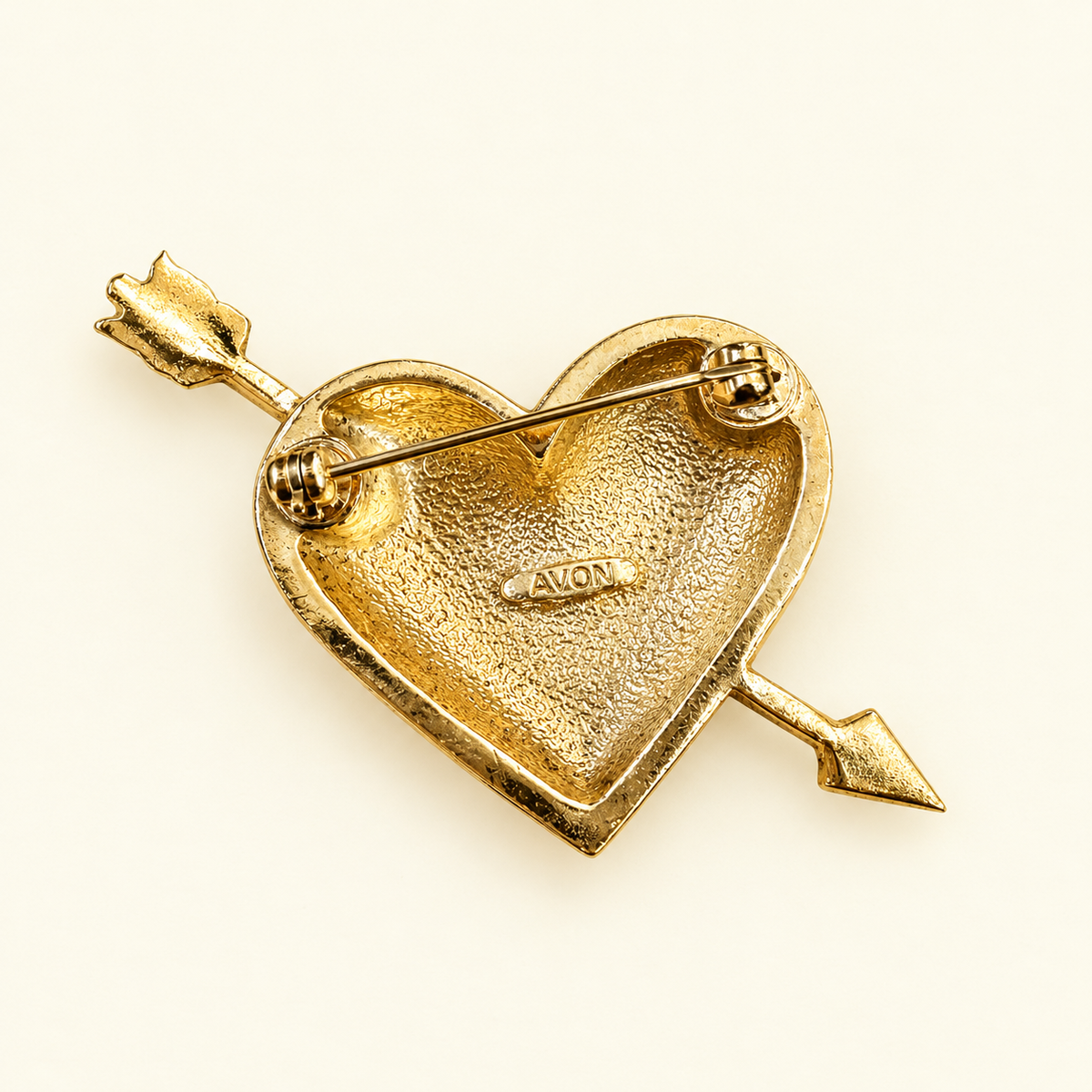 1995 AVON “Hearts A Fire” Vintage Heart & Arrow Brooch