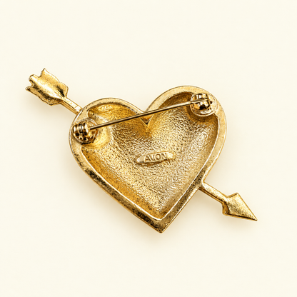1995 AVON “Hearts A Fire” Vintage Heart & Arrow Brooch