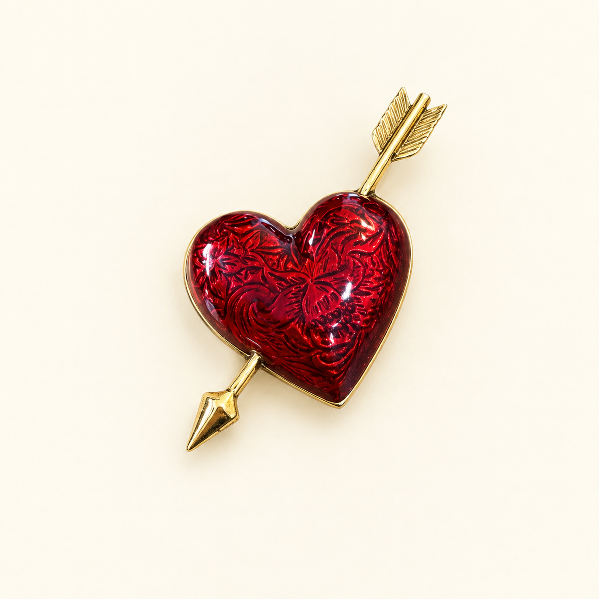 1995 AVON “Hearts A Fire” Vintage Heart & Arrow Brooch