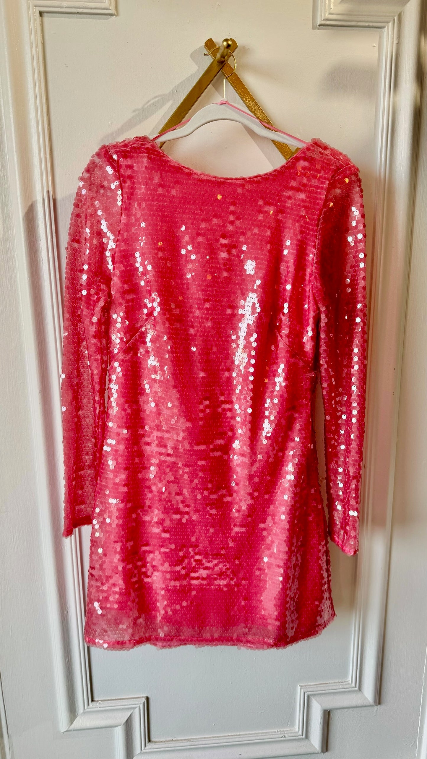 Anthropologie  NWT Sequin Drape-Back Mini Dress