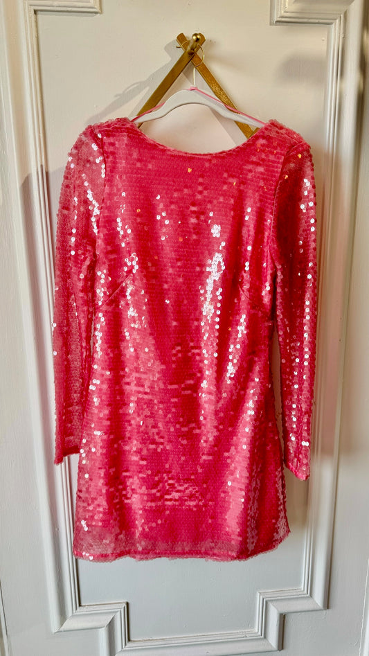 Anthropologie  NWT Sequin Drape-Back Mini Dress