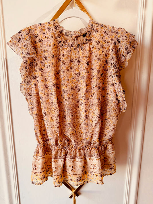 Ann Taylor Floral Peplum Top