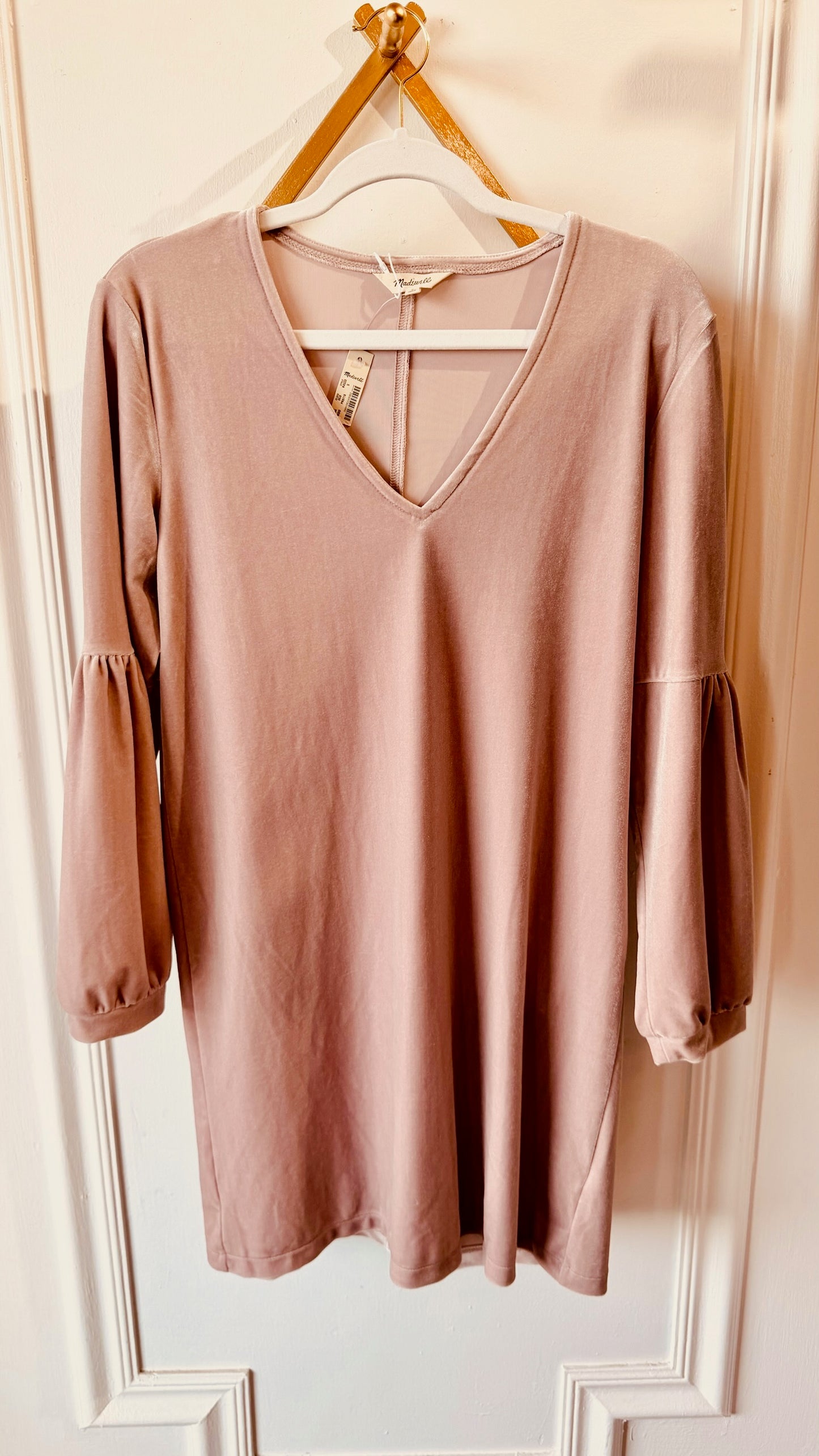 Madewell NWT Dusty Rose Velvet Dress