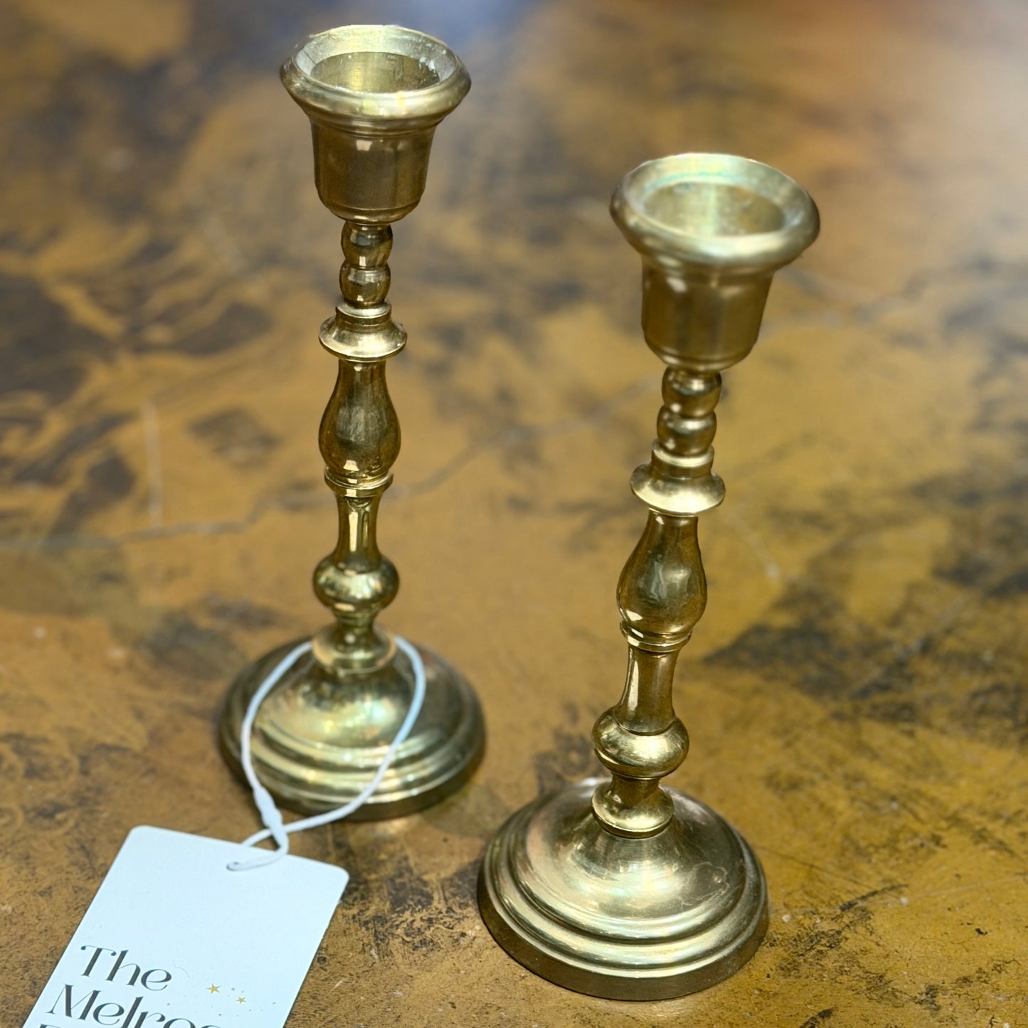 Vintage Brass Candlestick Holders – Pair
