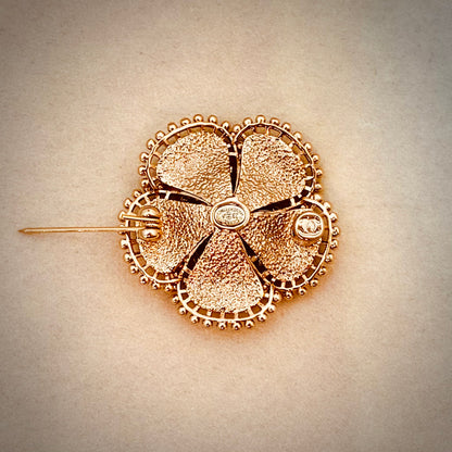 CHANEL 23A Pink Camellia Brooch Pearl Gold Tone CC 2023 France