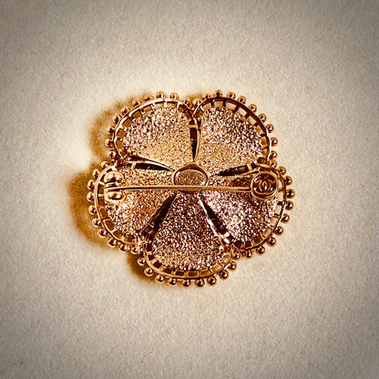 CHANEL 23A Pink Camellia Brooch Pearl Gold Tone CC 2023 France