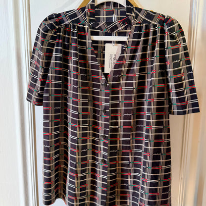 Vintage Printemps Paris Plaid Blouse