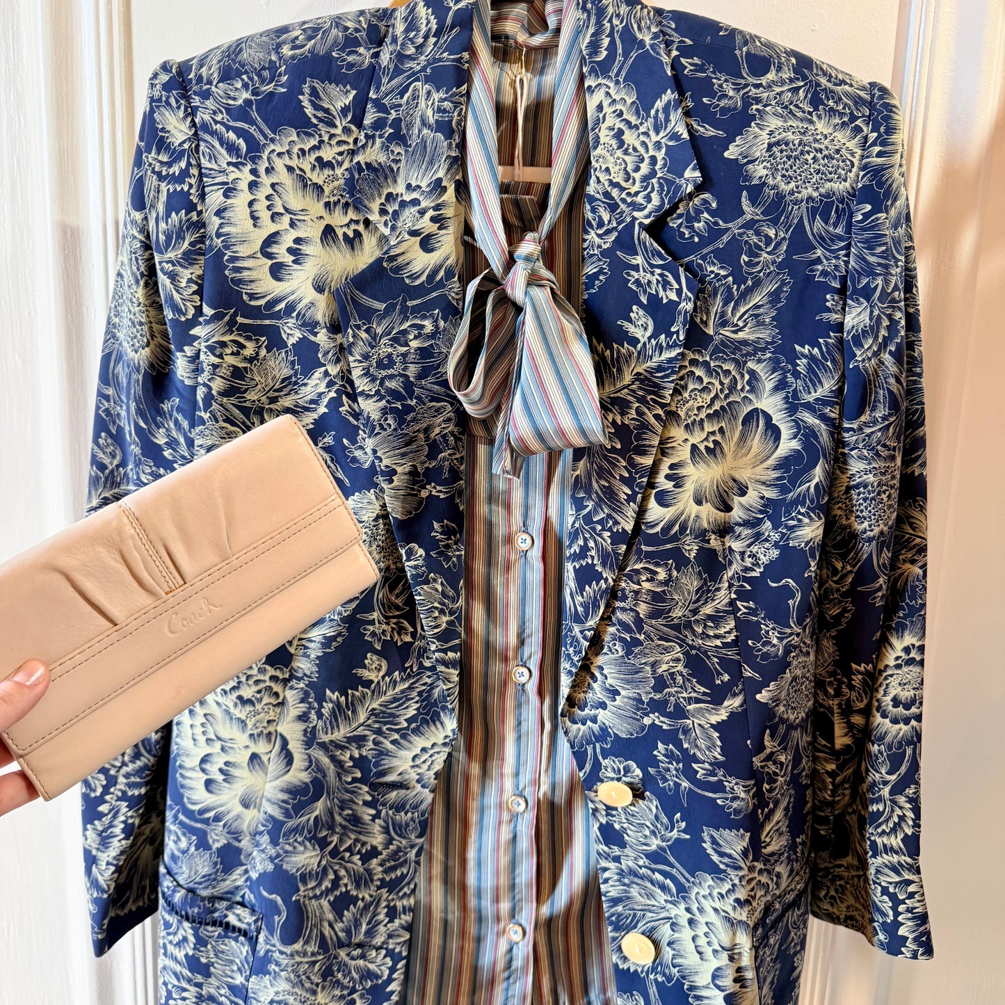 Vintage 100% Silk Floral Blazer