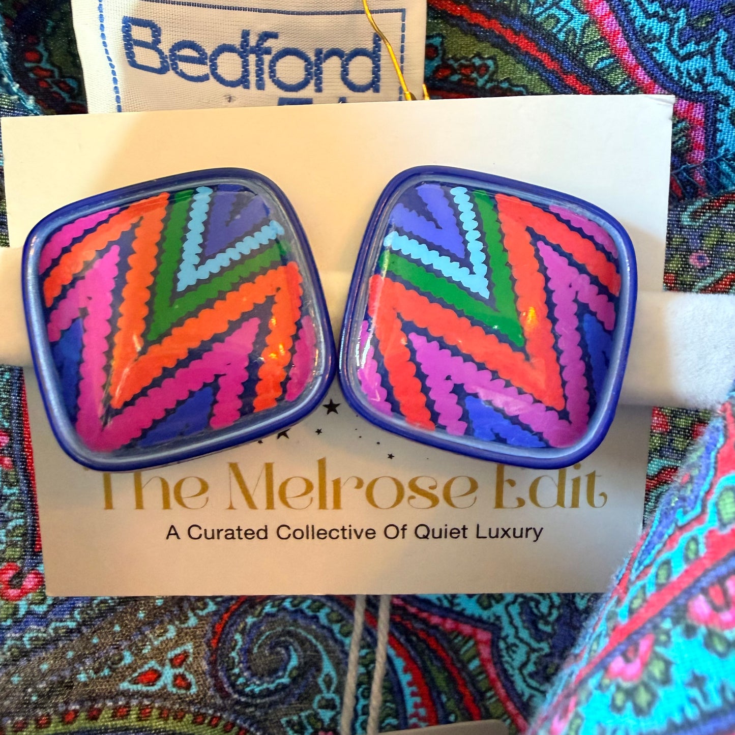 Colorful Geometric Statement Earrings
