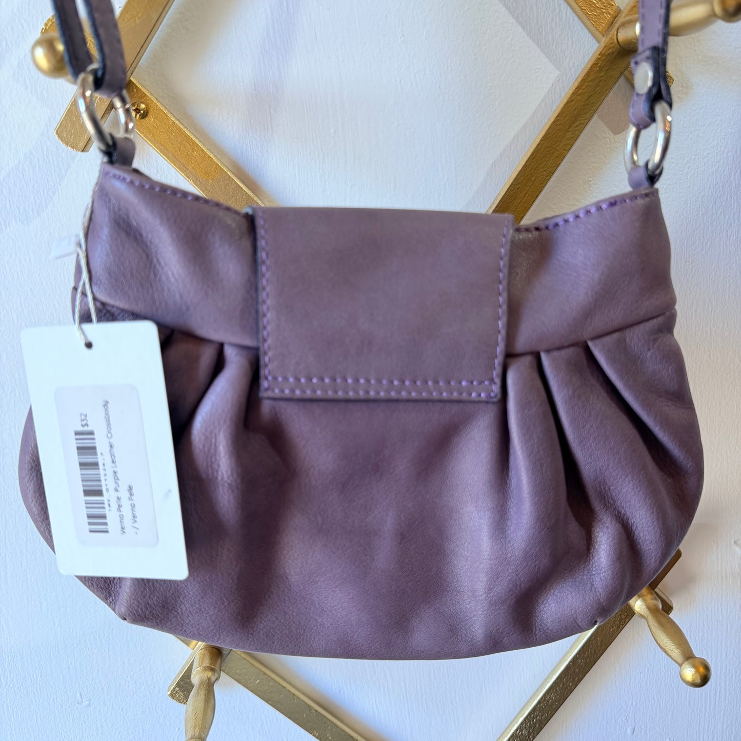 Vintage Vera Pelle Lavender Leather Shoulder Bag