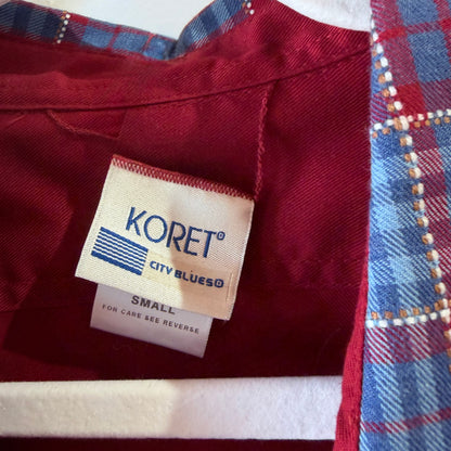 Vintage Koret City Blues Plaid Button Down Shirt