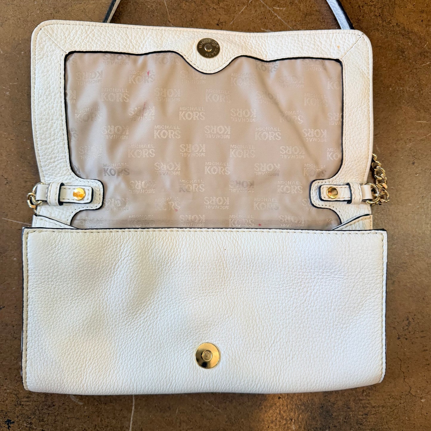 Michael Kors Hamilton Whipped Shoulder Bag – Optic White