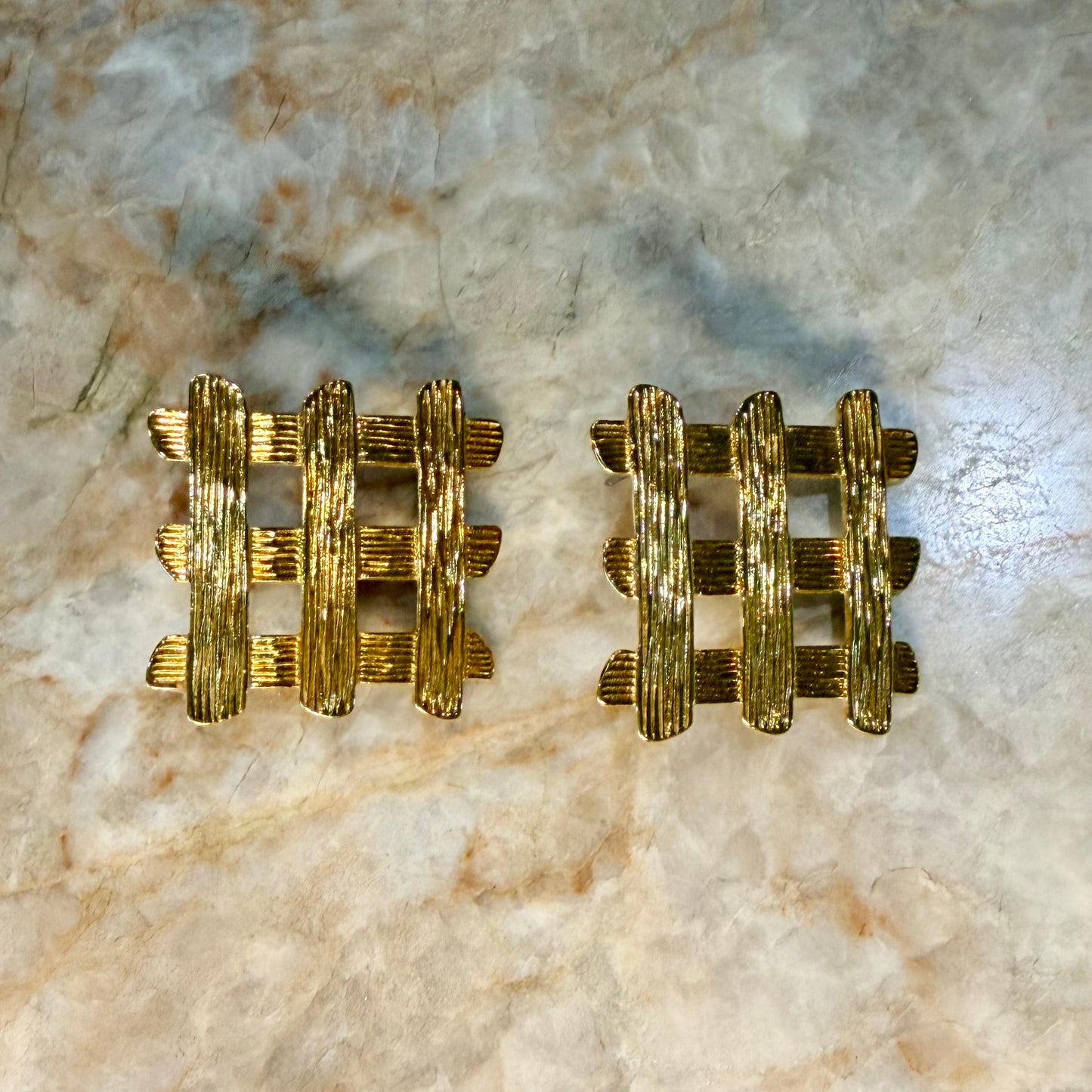 Vintage Cross Hatch Earrings