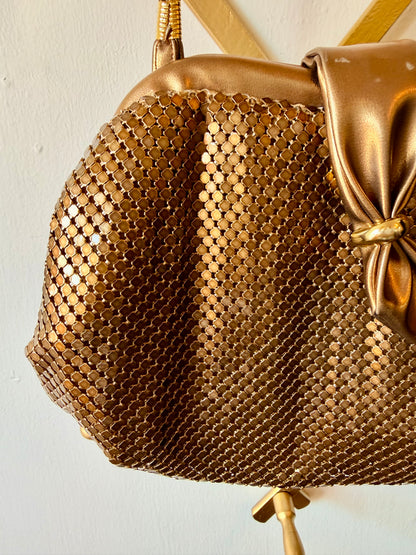 Vintage Gold Metallic Mesh Evening Bag
