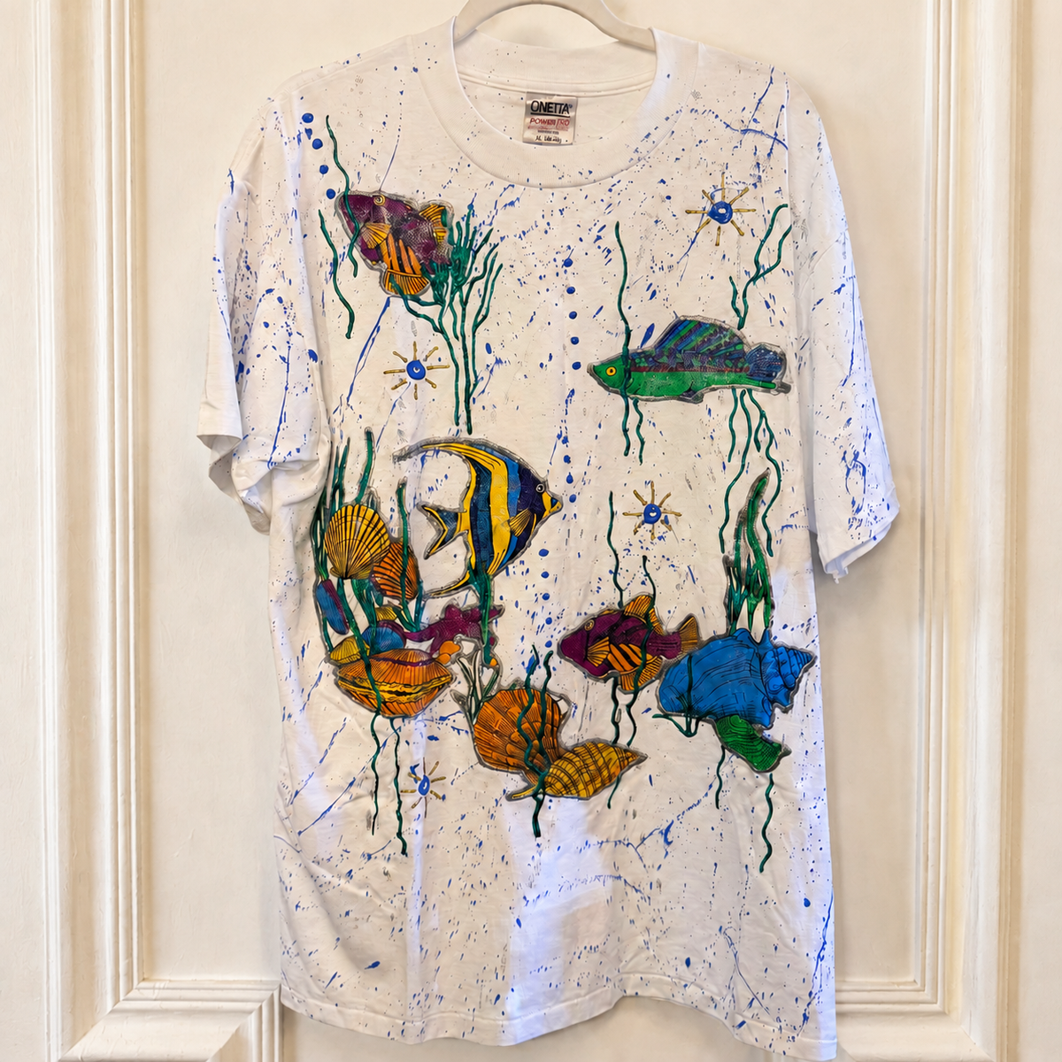 Vintage Fish Puffy Paint T-Shirt