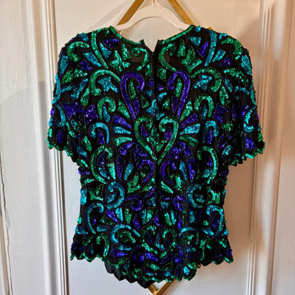Vintage Sténay Silk Sequin Top