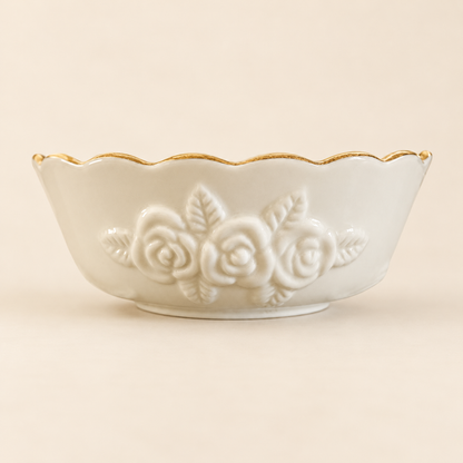 Lenox Ivory Embossed Rose Bowls – Mixed-Size Set of 3