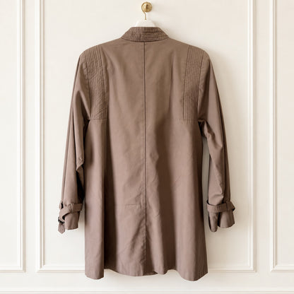 Vintage Fleet Street Taupe Quilted-Collar Coat