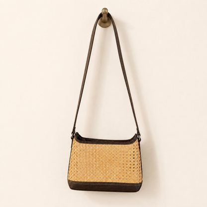 Liz Claiborne Vintage Rattan Shoulder Bag