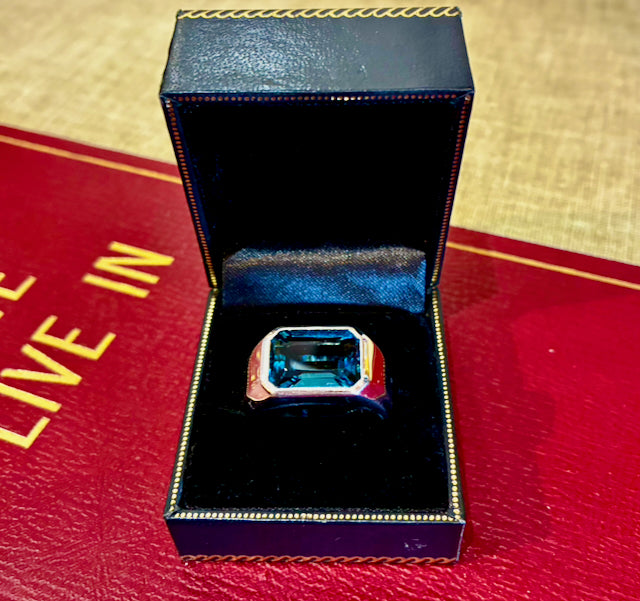 EFFY® Men's Ring London Blue Topaz .925 Sterling Silver