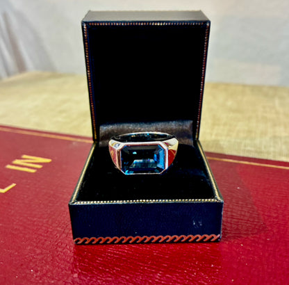 EFFY® Men's Ring London Blue Topaz .925 Sterling Silver