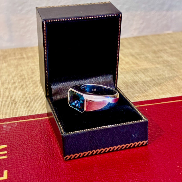 EFFY® Men's Ring London Blue Topaz .925 Sterling Silver